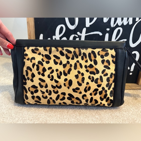 Kate Spade Faux Calf Hair and Leather Clutch Leopard Print - Picture 5 of 9